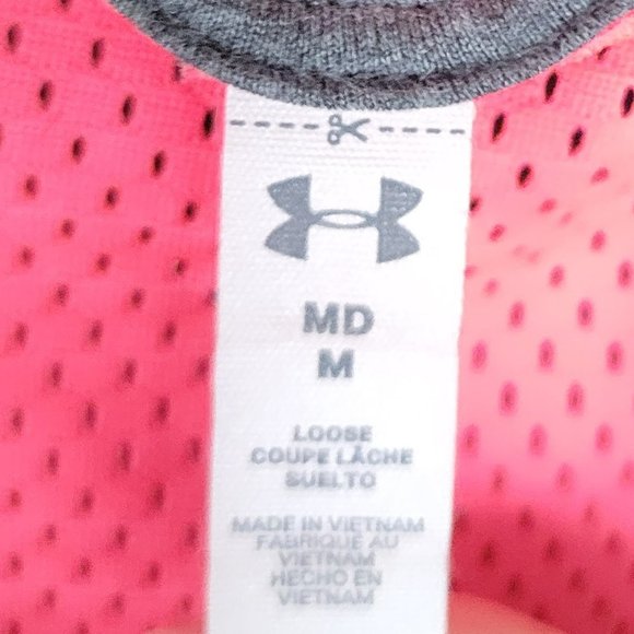 Under Armor Coral and Grey Hooded Tank Top Size Medium - Picture 6 of 11